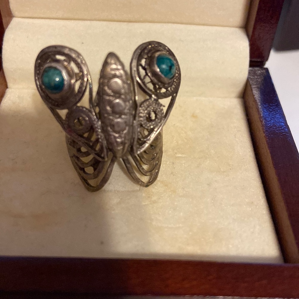 Sterling silver ring butterfly design